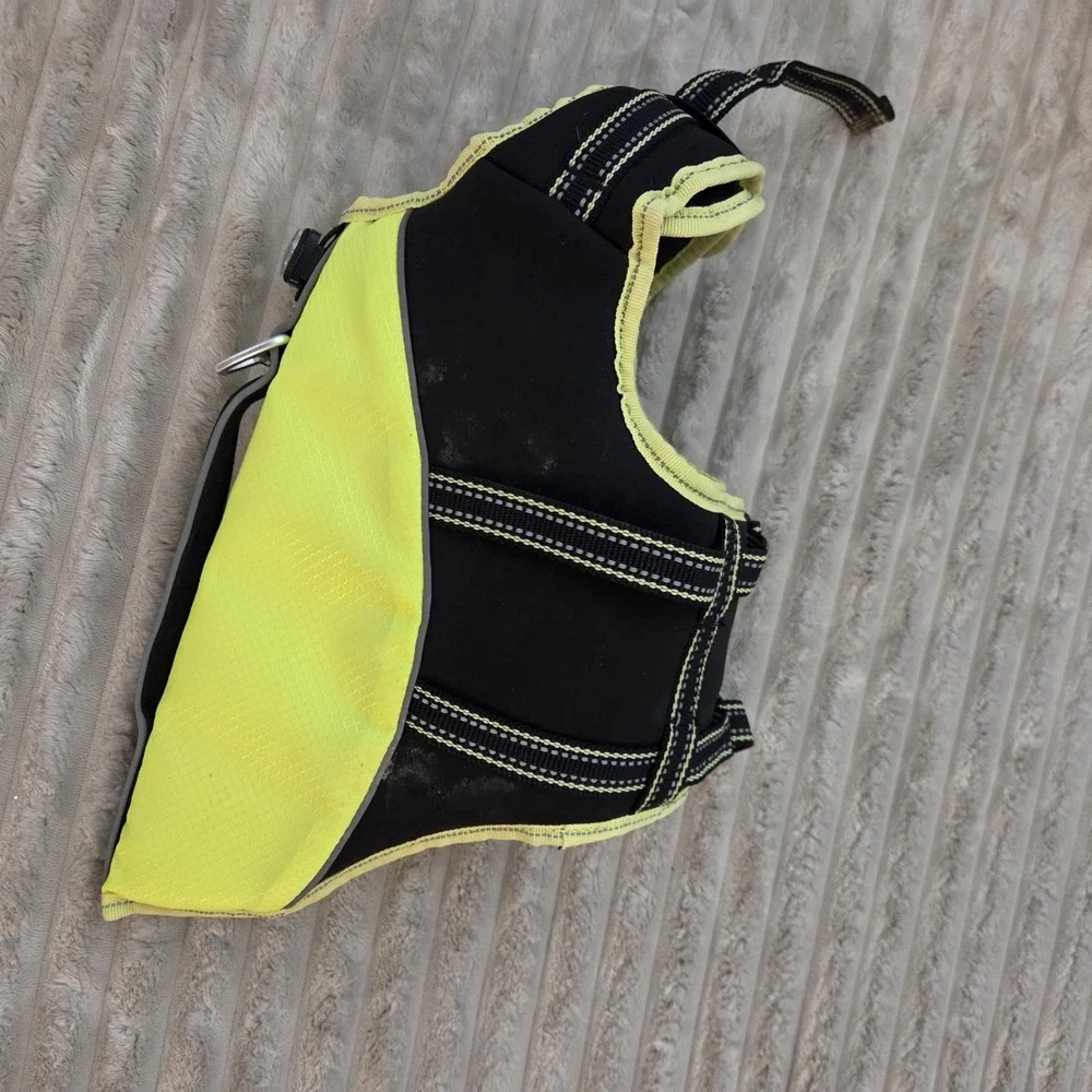 Arcadia Trail Dog Life Jacket High Visibility Flotation Vest Yellow Black Size S